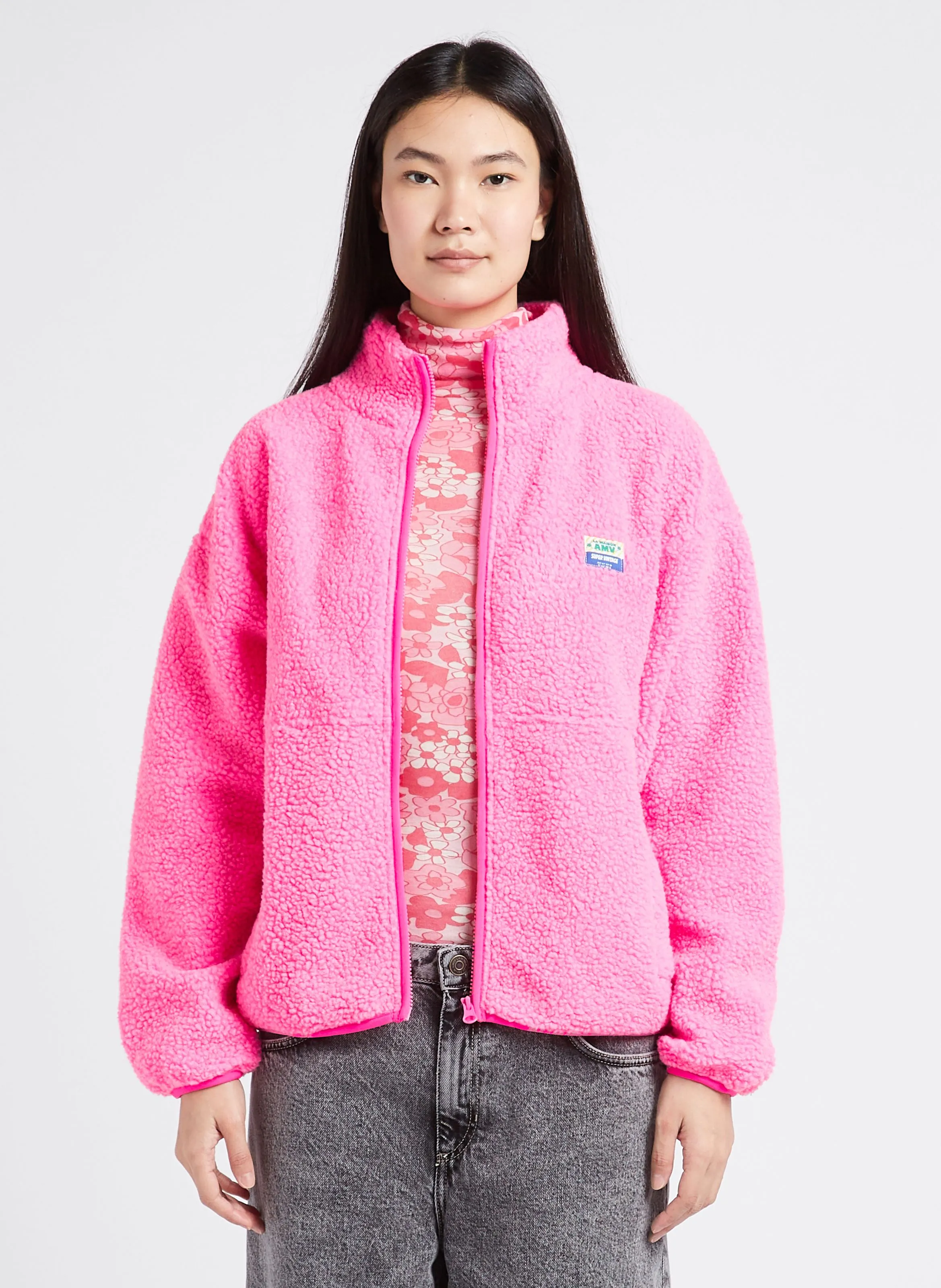 AMERICAN VINTAGE HOKTOWN - Chaqueta de tejido polar con cremallera en rosa