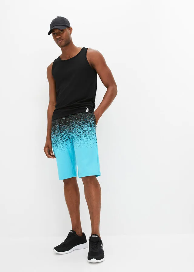 Bermudas de chándal Azul caribe/negro estampado