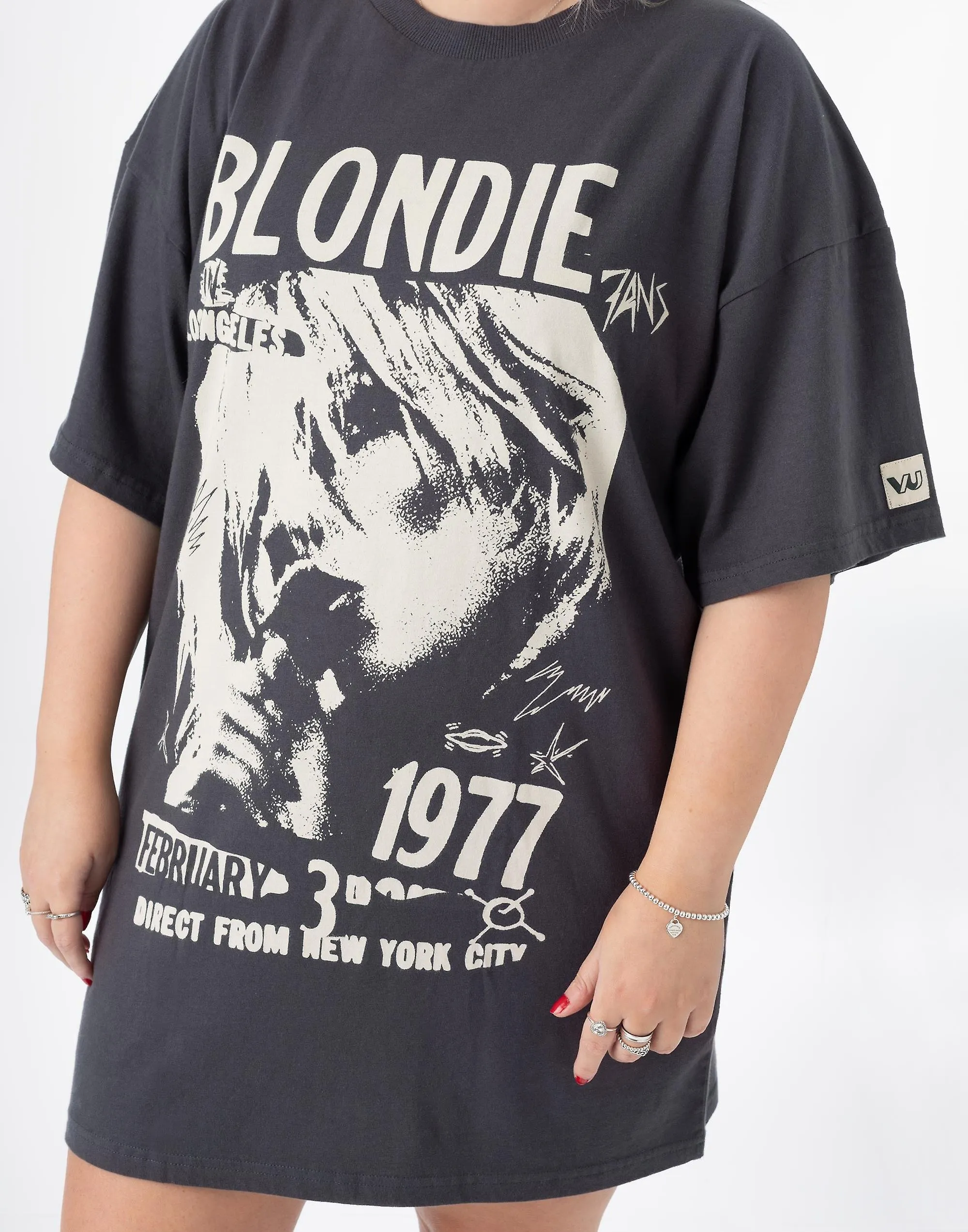 Blondie Mujer Oversized Camiseta de manga corta Gris Blondie