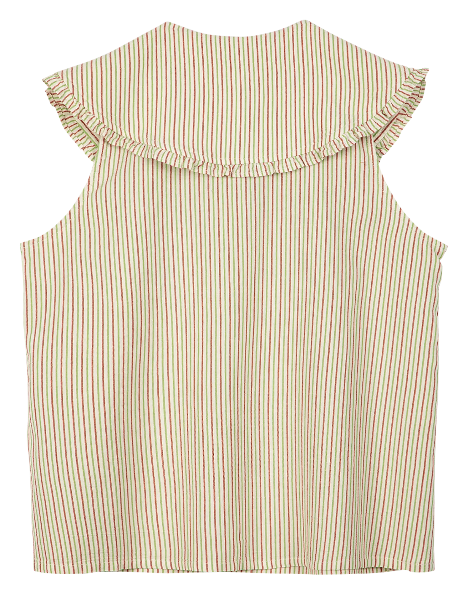 BOBO CHOSES Camisa recta de rayas con cuello claudine en blanco