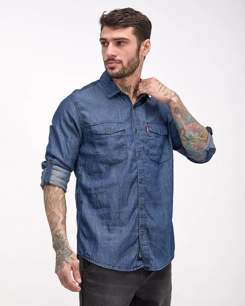 Camisa Hombre Denzel Medium Wash