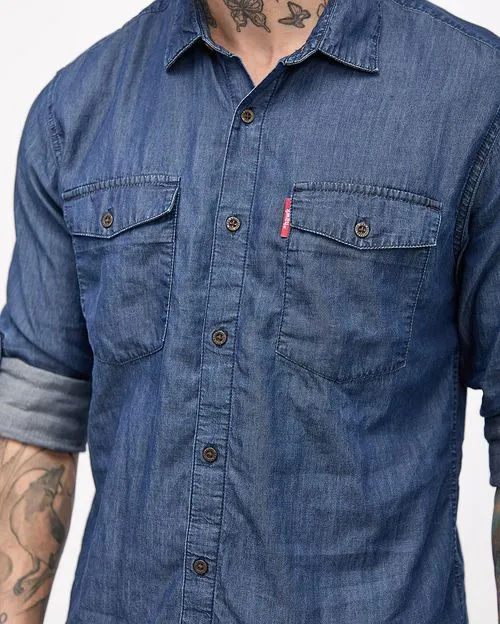 Camisa Hombre Denzel Medium Wash