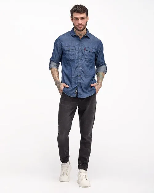 Camisa Hombre Denzel Medium Wash