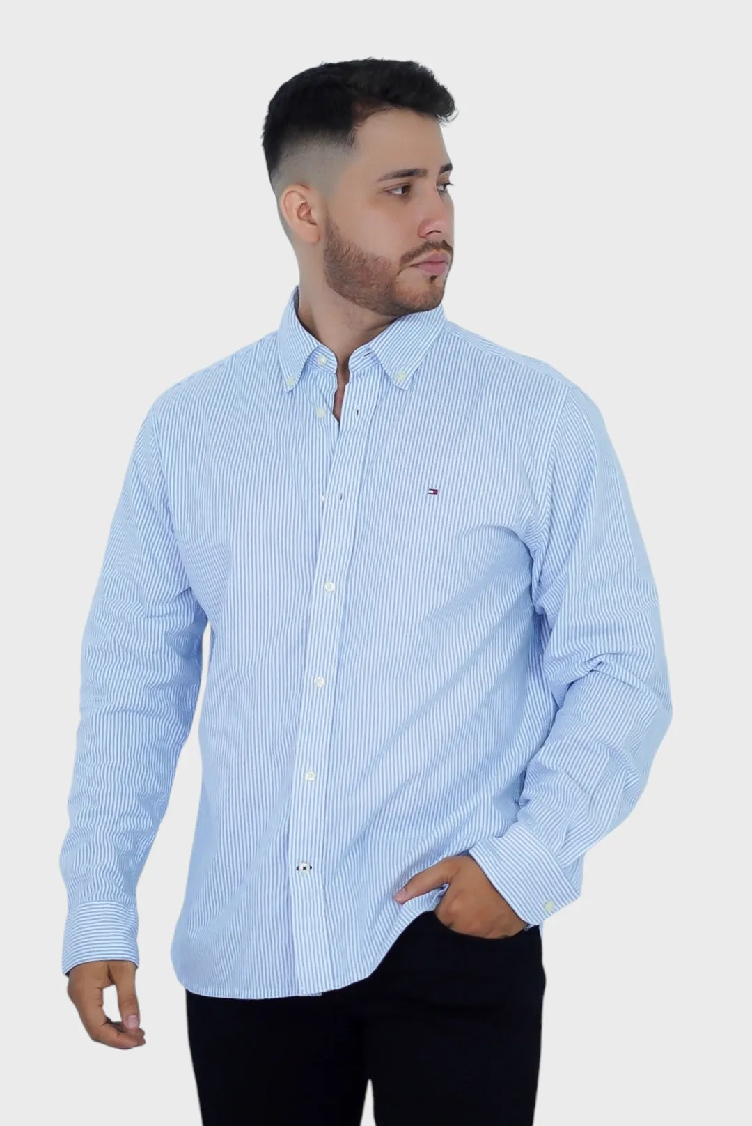 Camisa Tommy Hilfiger Regular Blue