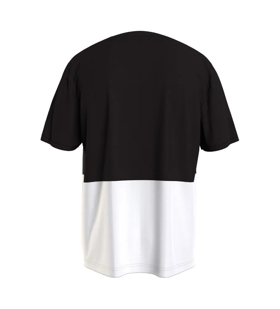 Camiseta Color Block Oversized negro, blanco