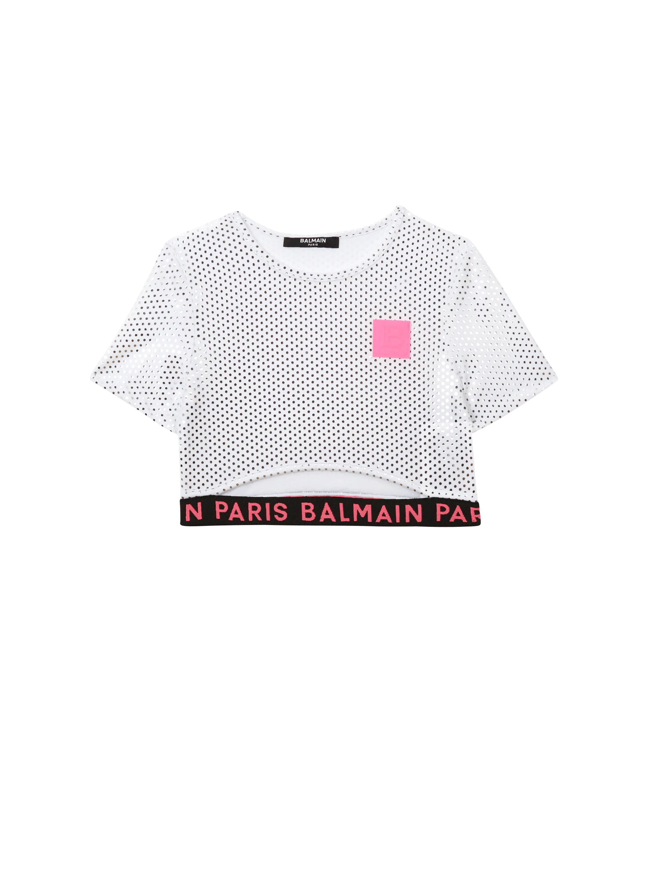 Camiseta con Balmain metal