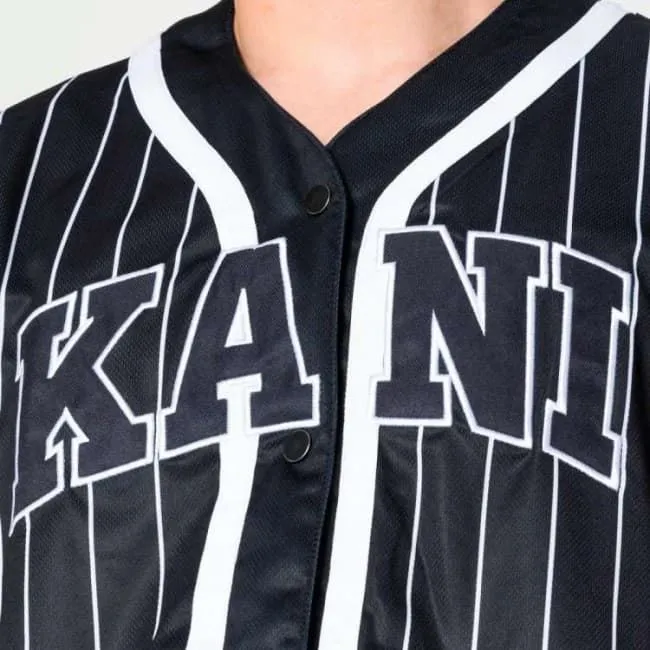 Camiseta KARL KANI 6033360 6033360 KK Sarif Pinstripe Baseball shirt black/white