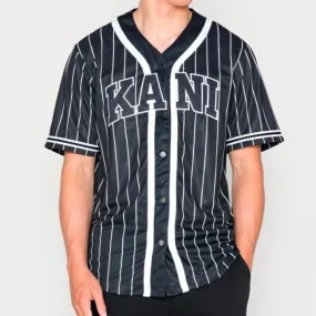 Camiseta KARL KANI 6033360 6033360 KK Sarif Pinstripe Baseball shirt black/white