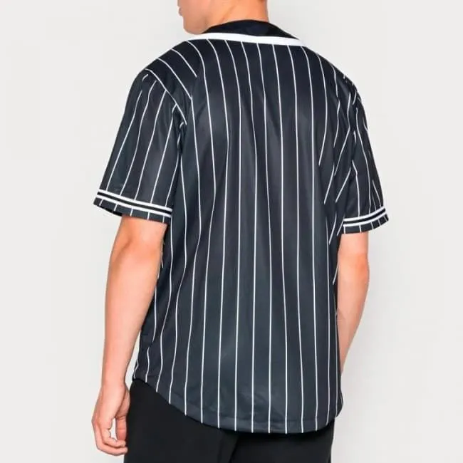 Camiseta KARL KANI 6033360 6033360 KK Sarif Pinstripe Baseball shirt black/white