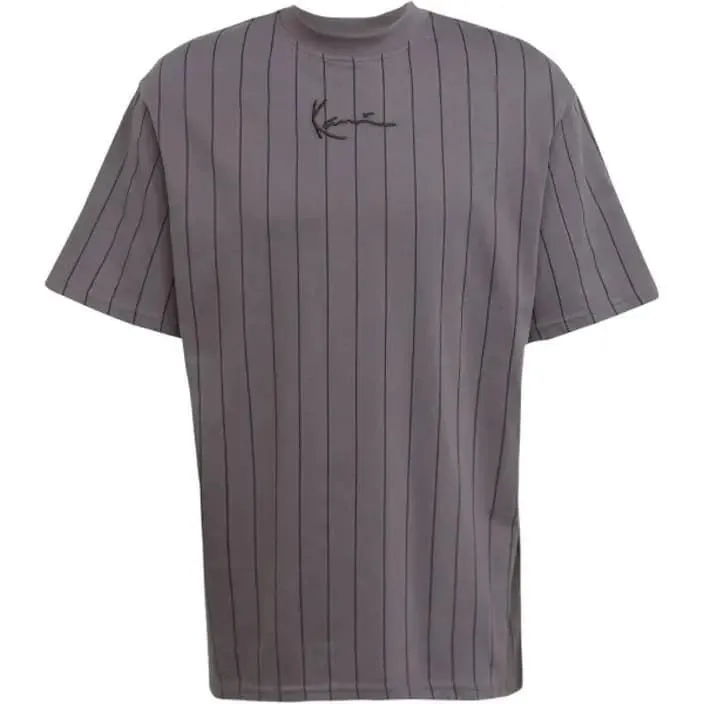 Camiseta KARL KANI 6038456 kk small signature pinstripe tee anthracite/black