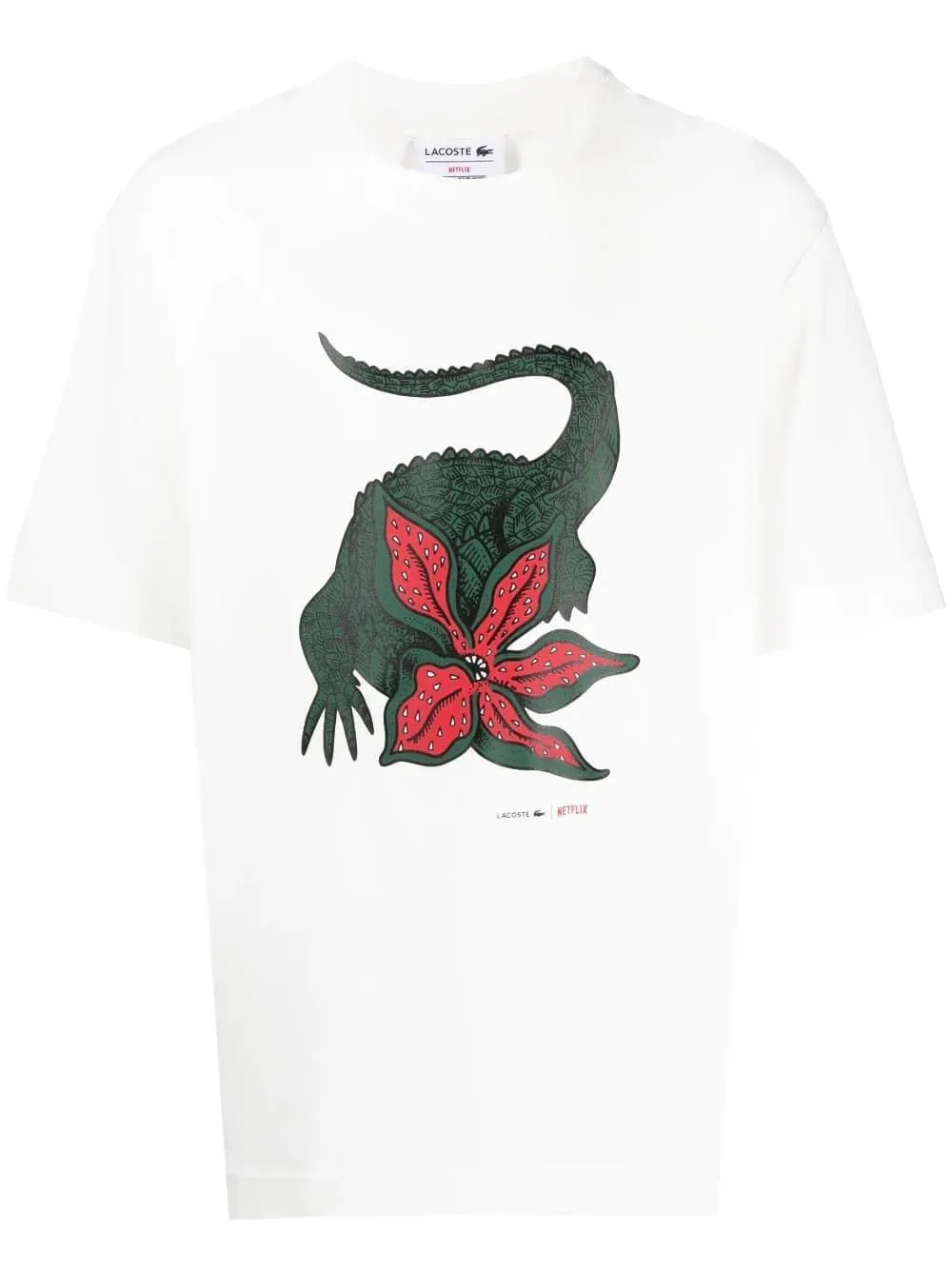 Camiseta Lacoste x Netflix TH8462 00 TIT blanc Stranger Things