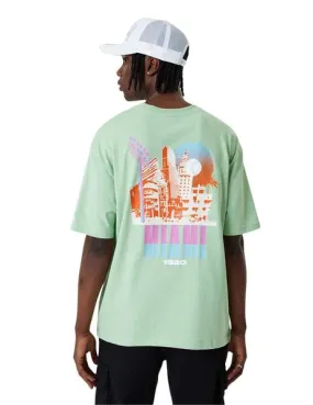 camiseta new era miami graphic oversized verde de hombre.