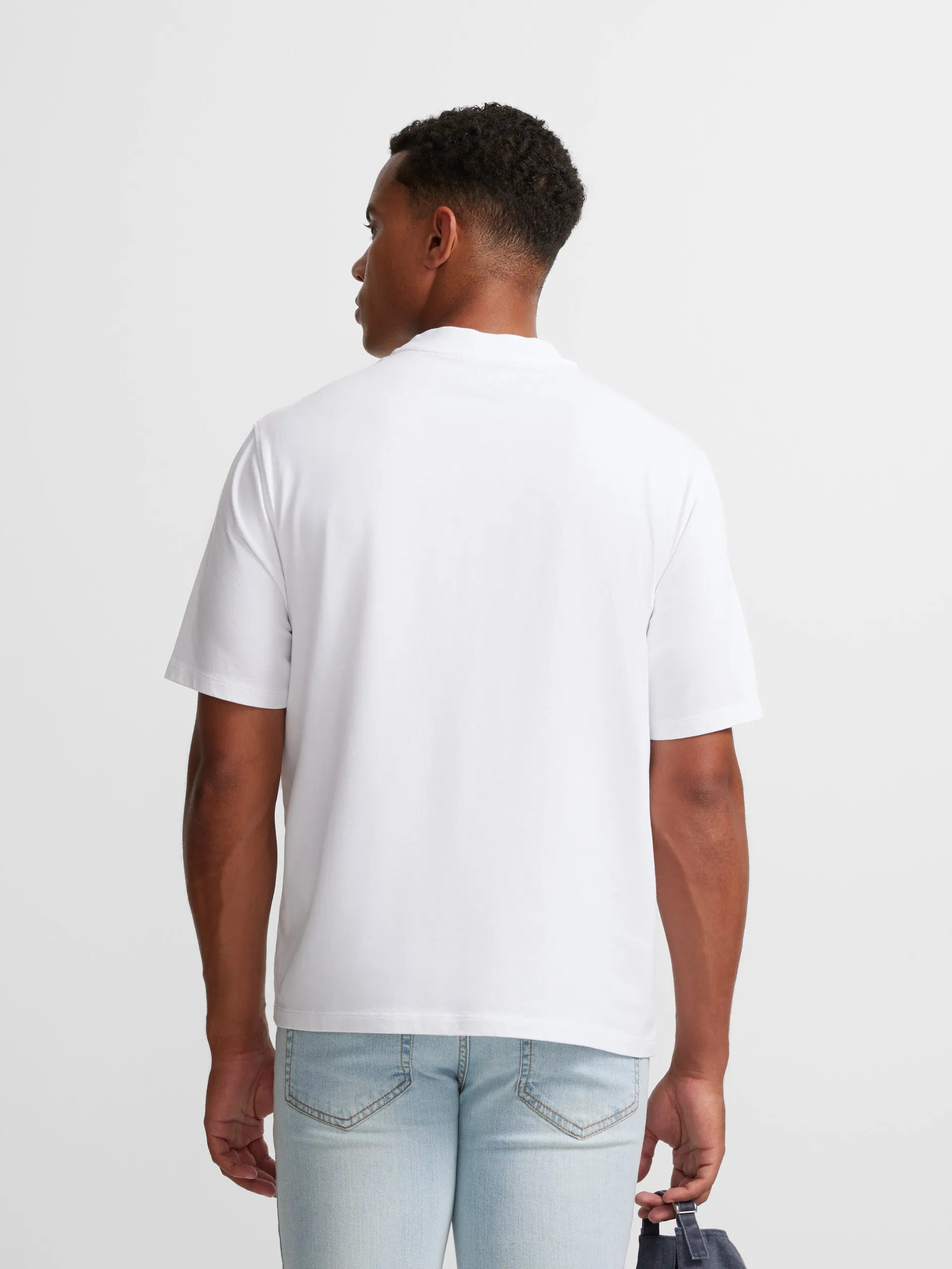 Camiseta relaxed fit miniparche blanca