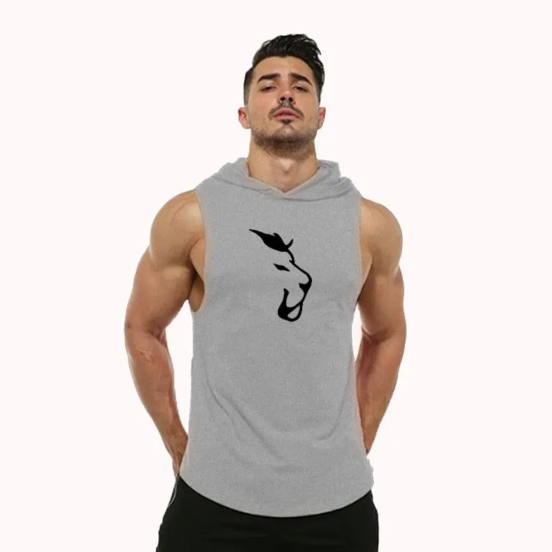 Camiseta Traspirable sin Mangas con Capucha Hombre