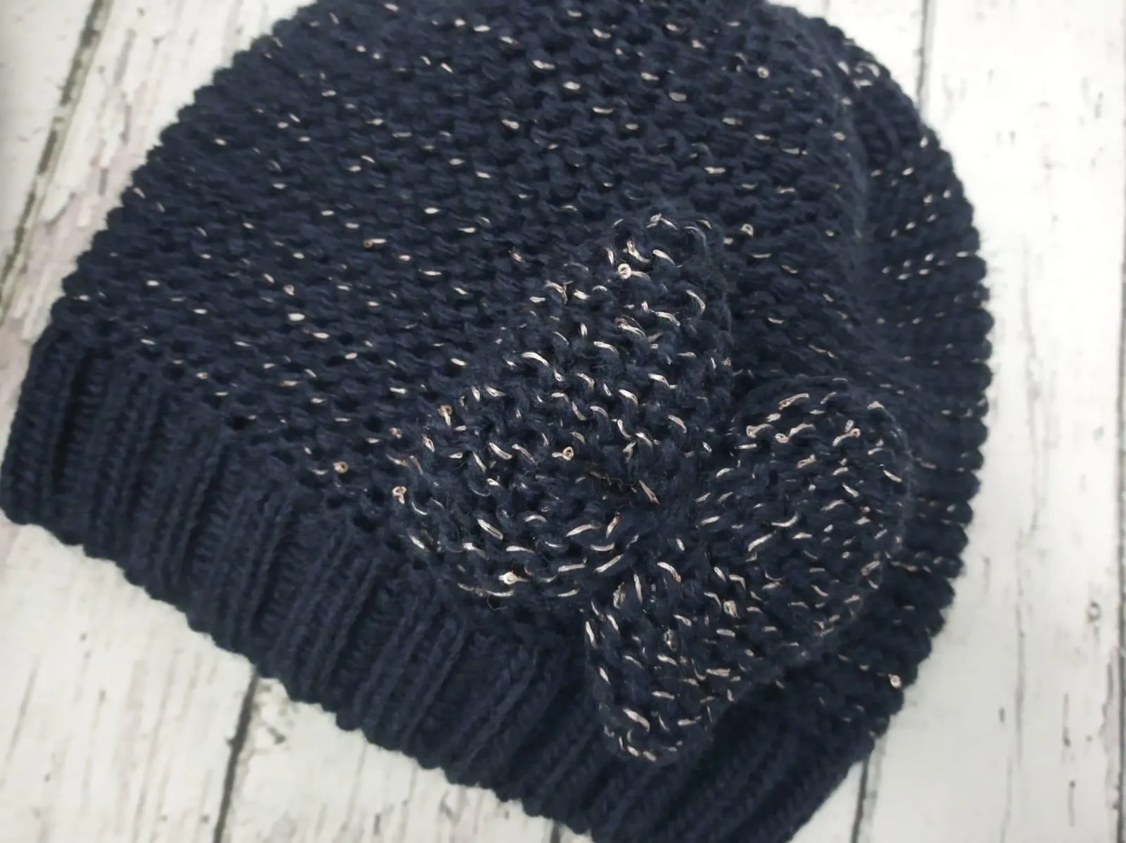 Conjunto de gorro y cuello tubular Marino de Jóse Luis Navarro