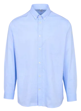 EUGAN - Camisa de algodón regular fit en azul