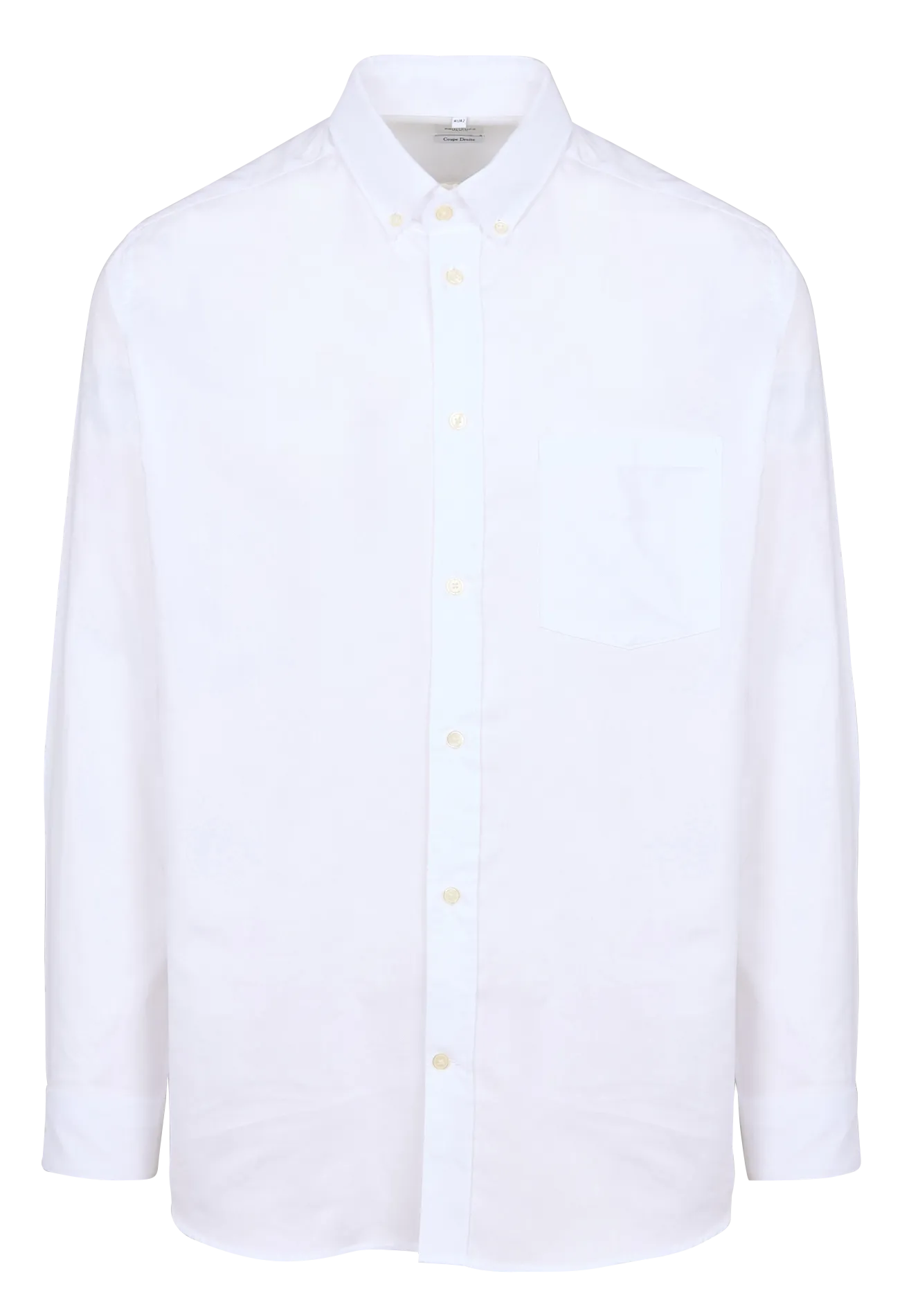 EUGAN - Camisa de algodón regular fit en blanco