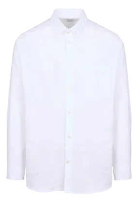 EUGAN - Camisa de algodón regular fit en blanco