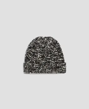 Gorro de lana rizada boucle blk white