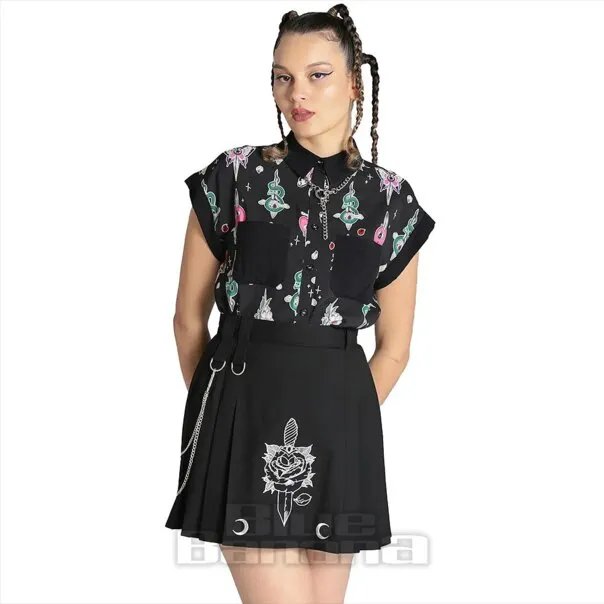 Hell Bunny Cersei Camisa (Negro)