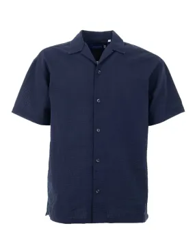 JACK & JONES - Camisa azul JorPalma Seersucker Hombre