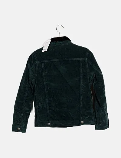 Jack & Jones Chaqueta verde pana interior borrego