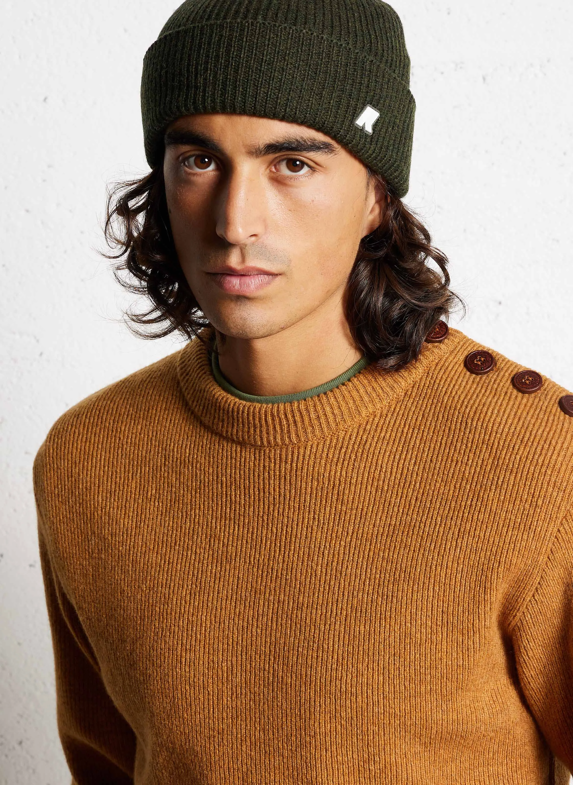 K-WAY BRICE CARDIGAN STITCH WOO - Gorro de lana en caqui