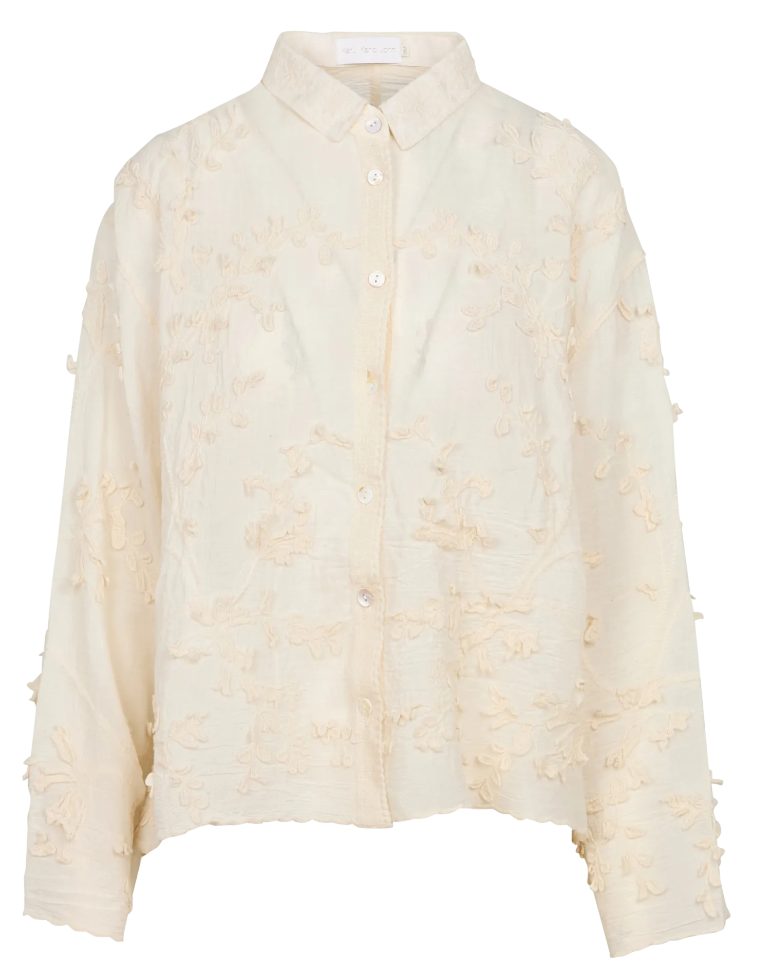 KARL MARC JOHN CHERYNE - Camisa holgada de algodón con cuello clásico en beige