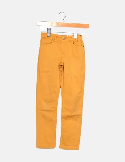 Mango Pantalón mostaza básico