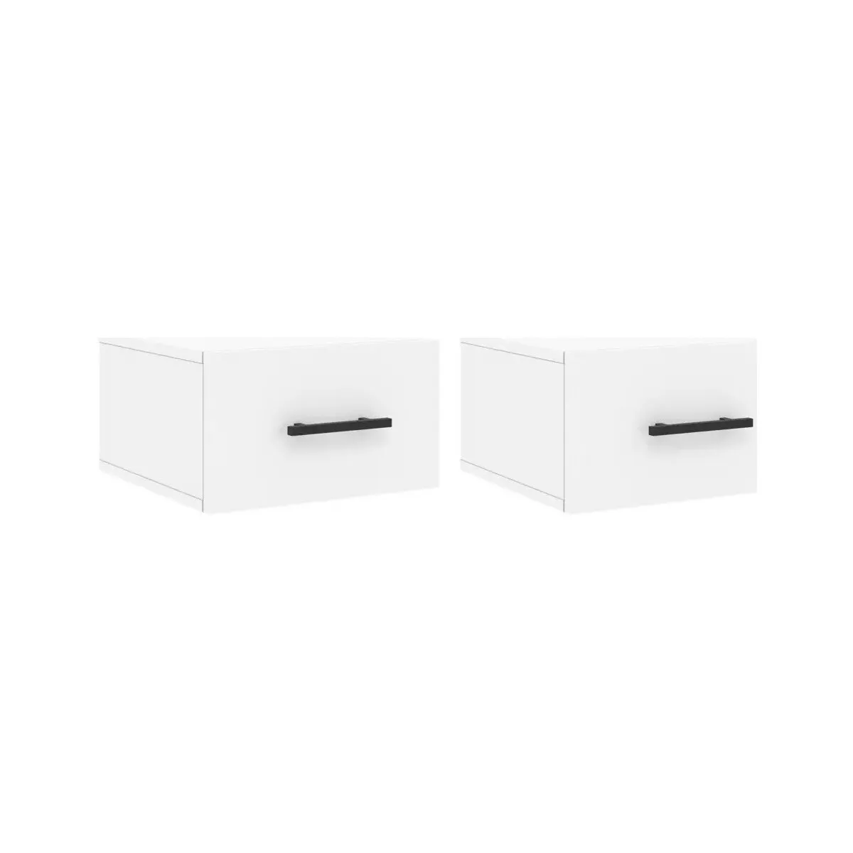 Mesitas de noche de pared 2 uds blanco 35x35x20 cm