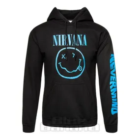 Nirvana Sudadera Oficial Con Capucha y Estampado Nevermind Smiley (Negro)