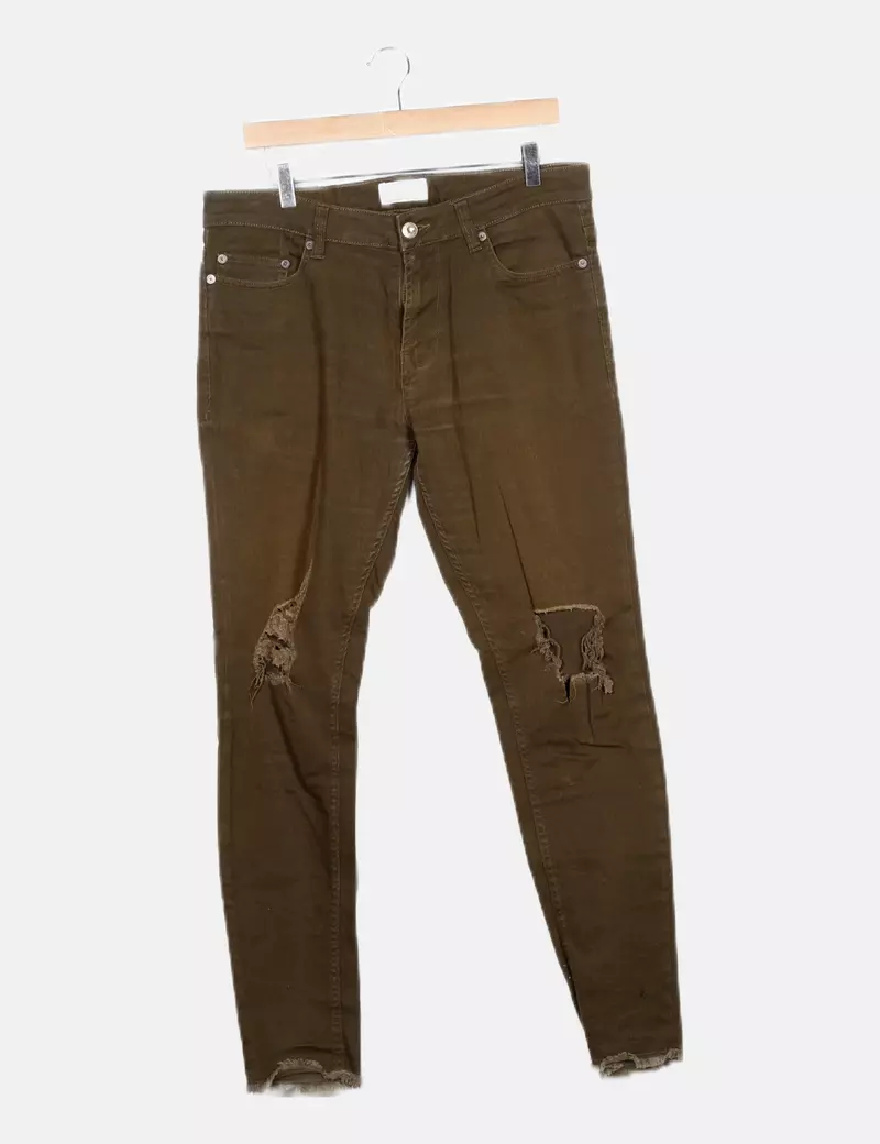 ONLY & SONS Jeans skinny verde con rotos