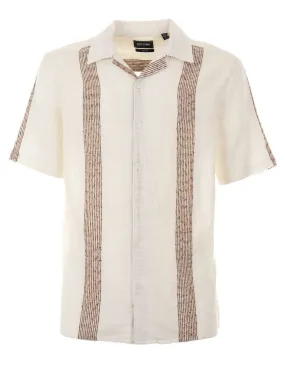 ONLY AND SONS - Camisa blanca onsAvi Regular SS Boucle Strpe resort 22029108 Hombre