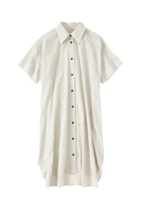 Oversized Shirt Dress in Ivory