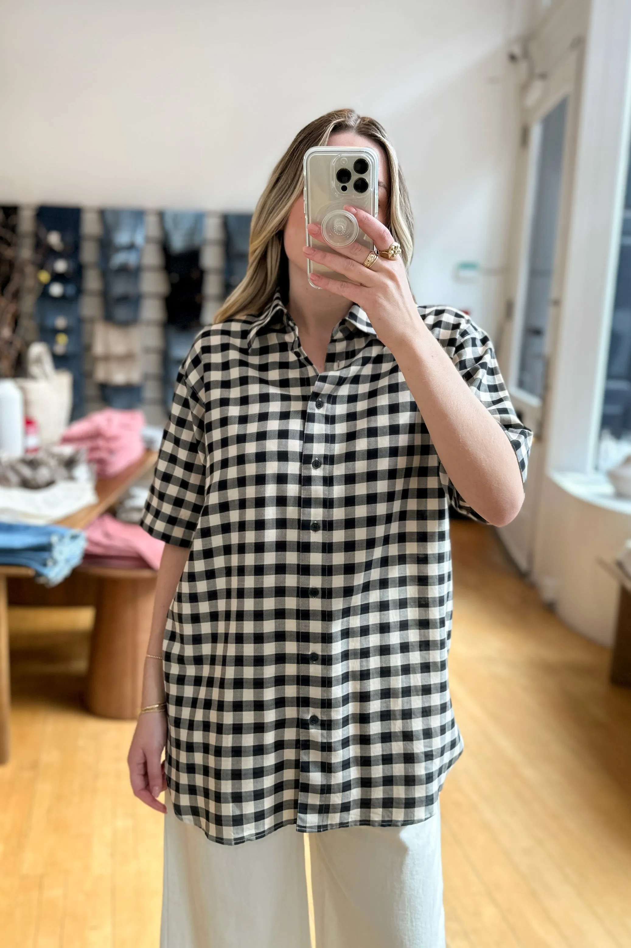 Oversized Shirt in Vichy Check