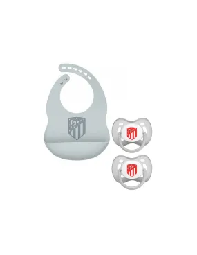 Pack babero y dos chupetes de silicona Atlético de Madrid