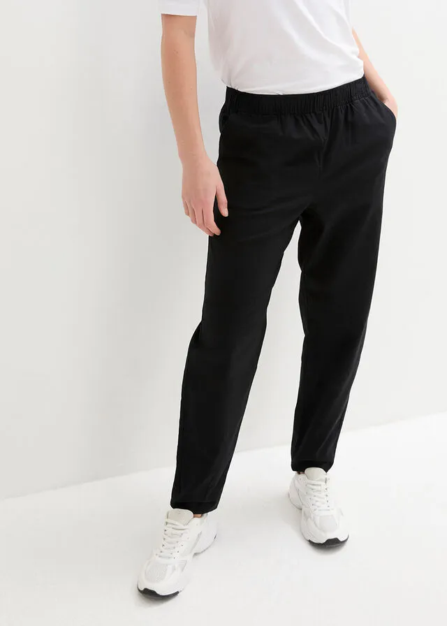 Pantalón de lino Negro