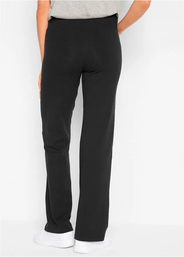 Pantalón de punto con pierna ancha Negro