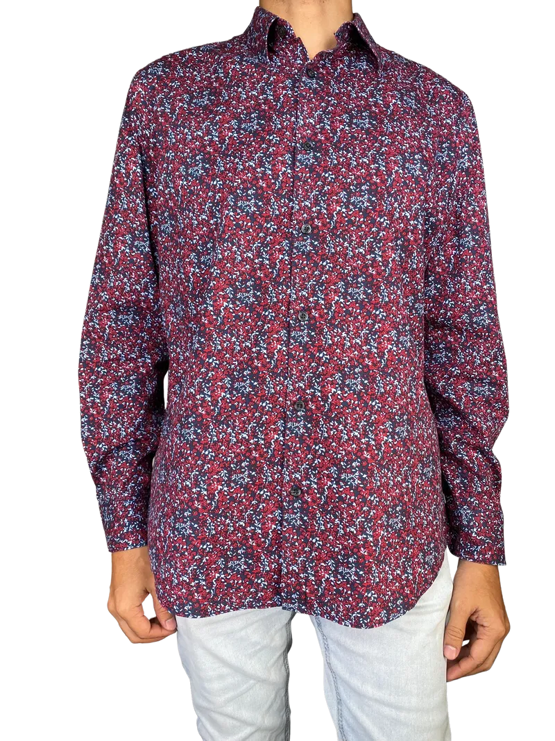 PERRY ELLIS Camisa Slim Fit Flores