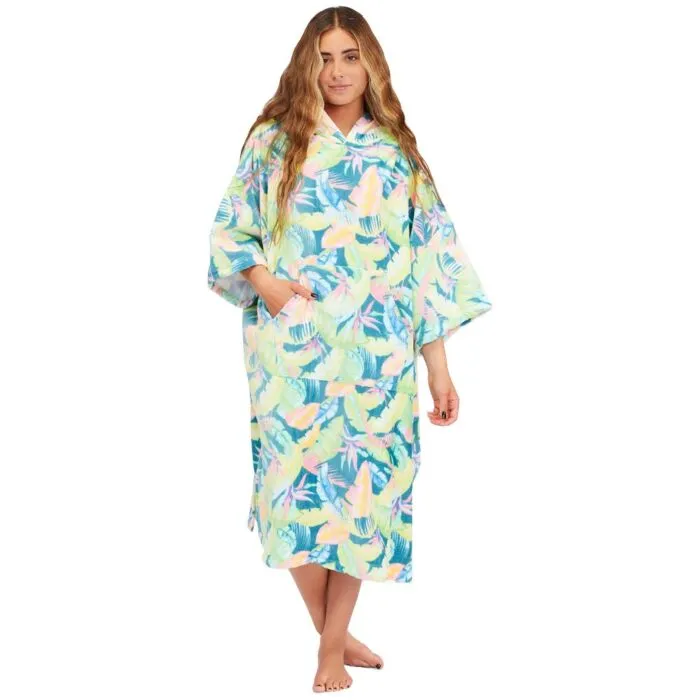 Poncho Billabong con capucha para mujer marine tropic