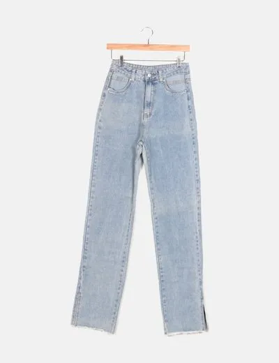 SHEIN Jeans cut out azul claro abertura