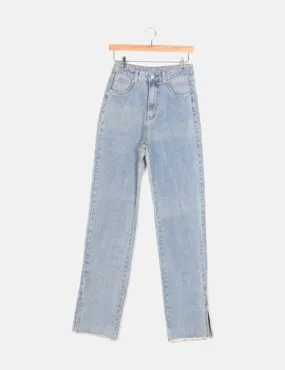 SHEIN Jeans cut out azul claro abertura