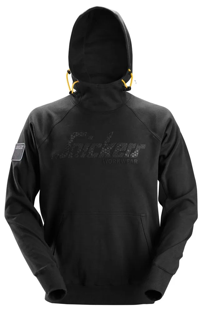 Snickers Logo, sudadera con capucha, negro, talla L (pecho 43