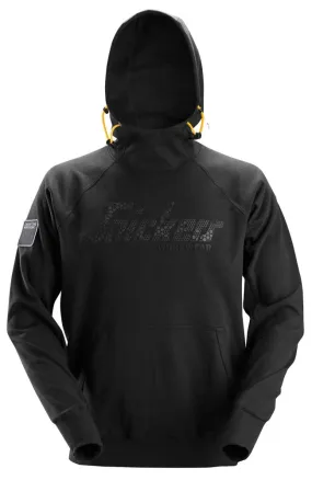 Snickers Logo, sudadera con capucha, negro, talla L (pecho 43)