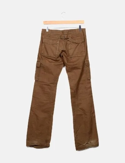 Stradivarius Pantalón verde cargo