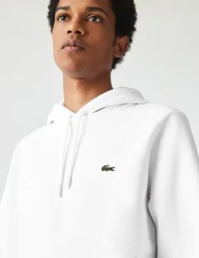 Sudadera blanca Lacoste en algodón ecológico con capucha