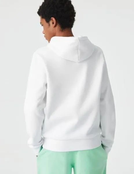 Sudadera blanca Lacoste en algodón ecológico con capucha