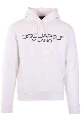 Sudadera blanca logo Milano con capucha