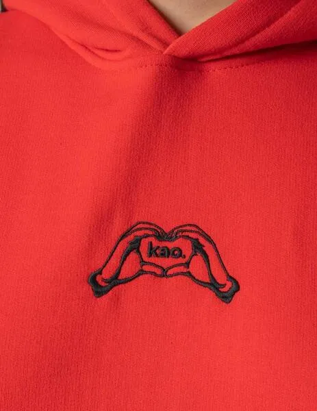 Sudadera Capucha KAOTIKO HEART HAND - Red