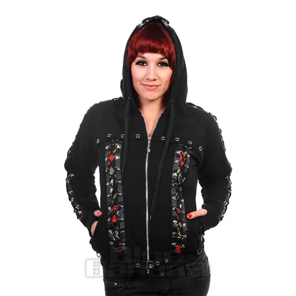 Sudadera con capucha de Banned modelo Pixie Skull (Negro)